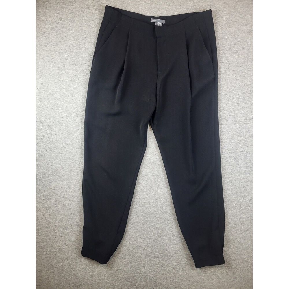 VINCE Women's Waistband Inset Harem Pant Polyester Jet Black Sz. 4 Dress Trouser